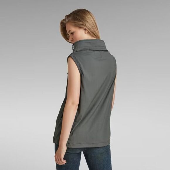 G Star Mock Neck Top Sleeveless Shirt Graphite Women's Size Medium NWT - Picture 4 of 7